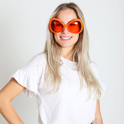 Oversized Oranje Bril van Folat koop je bij Partywinkel