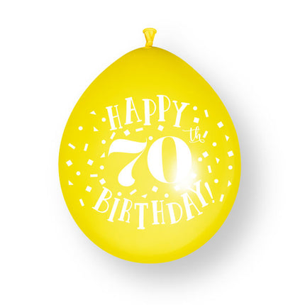 10ct Happy 70th Birthday 23cm Latex Balloons