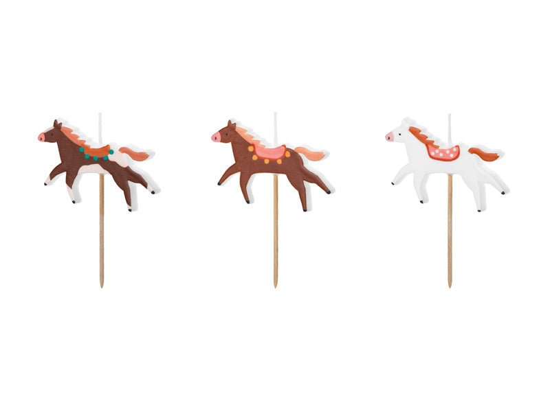 Paard Kaarsen 6cm 3st van Partydeco koop je bij Partywinkel