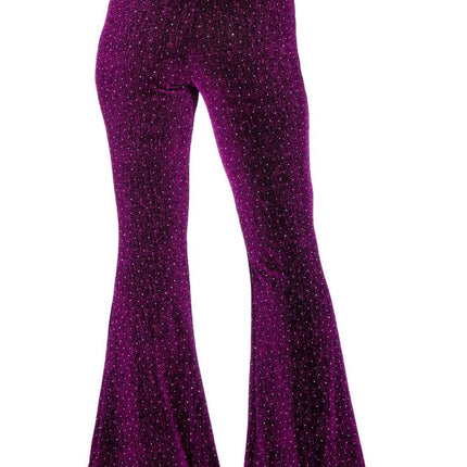 Paarse Broek Dames Flared Glitter van Wilbers & Wilbers koop je bij Partywinkel
