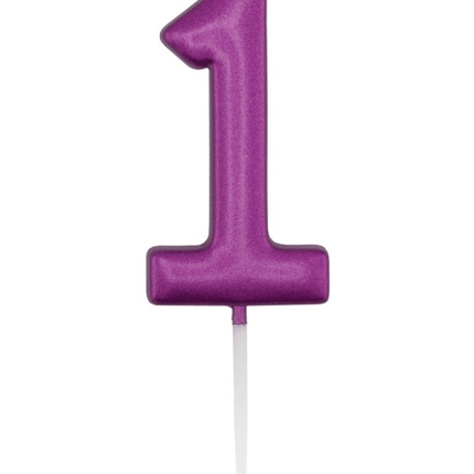 Paarse Cijferkaars 1 van Unique koop je bij Partywinkel