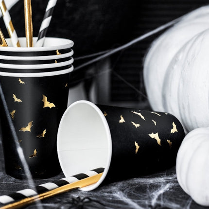 Papieren Rietjes Zwart 19,5cm 10st van Partydeco koop je bij Partywinkel