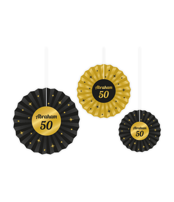 Papieren Waaiers Abraham Set 20 - 40cm 3 - delig van Paper Dreams koop je bij Partywinkel