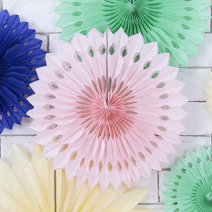 Papieren Waaiers Lichtroze Pastel Set 20 - 30cm 3 delig van Partydeco koop je bij Partywinkel