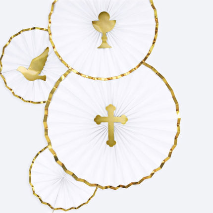 Papieren Waaiers Wit Set 23 - 40cm 3 delig van Partydeco koop je bij Partywinkel