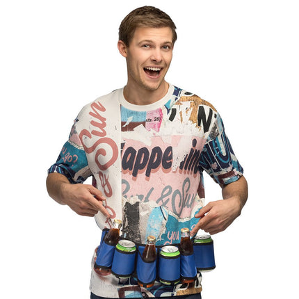 Blauw Zwarte Drinkgordel Voor 6 Blikjes van Boland koop je bij Partywinkel