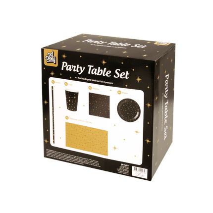 Party Tafelset Zwart Goud 41 delig van Paper Dreams koop je bij Partywinkel