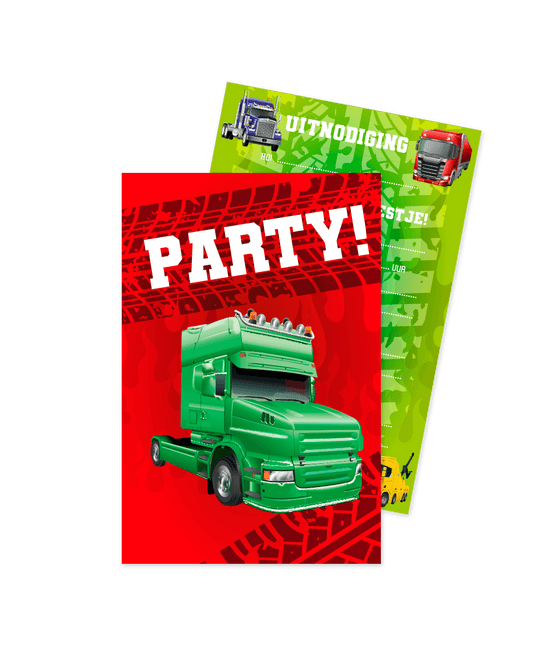 Party Uitnodigingen Trucks 16cm van Paper Dreams koop je bij Partywinkel