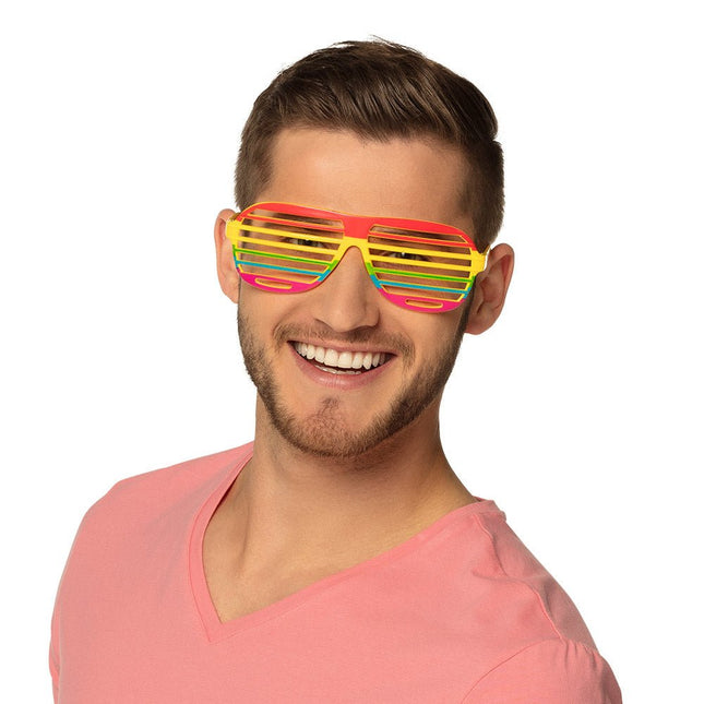Partybril Regenboog 18cm van Boland koop je bij Partywinkel