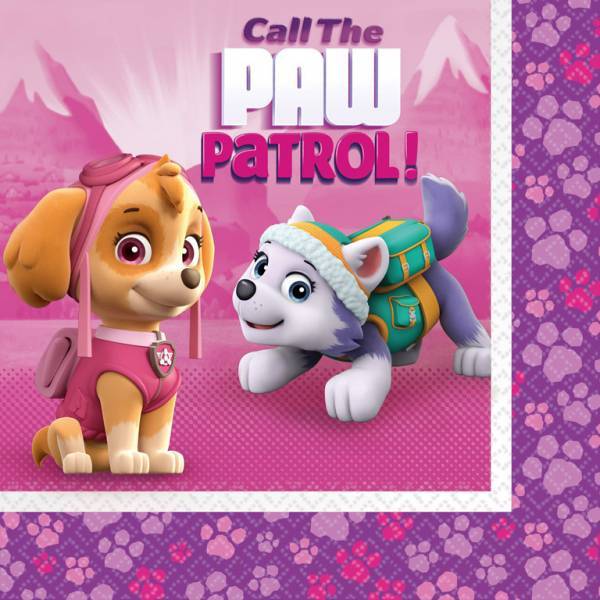 Paw Patrol Servetten Roze 33cm 20st van Riethmueller koop je bij Partywinkel