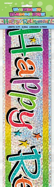 Pensioen Banner Gekleurd 3,65m van Unique koop je bij Partywinkel