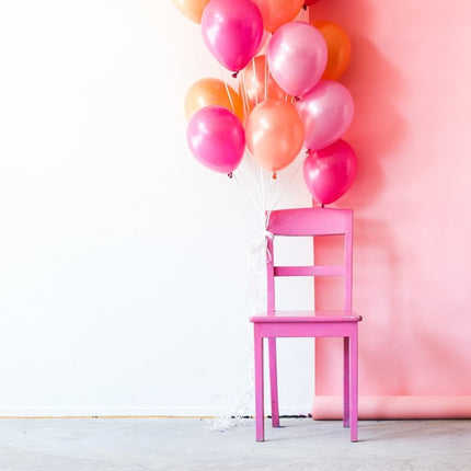 Perzik Roze Ballonnen Chroom 33cm 15st van Folat koop je bij Partywinkel