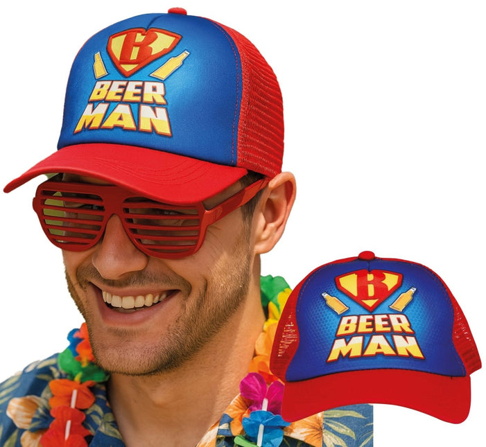 Pet Beer man Blauw Rood van Fiestas Guirca koop je bij Partywinkel