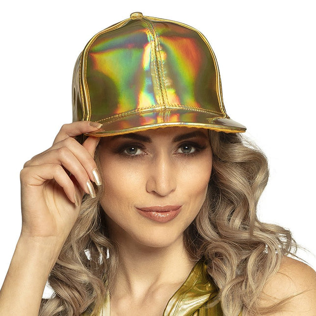 Pet Holografisch Goud Verstelbaar 26cm van Boland koop je bij Partywinkel