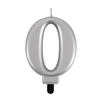 0-års-ljus, silvermetallic, 7 cm