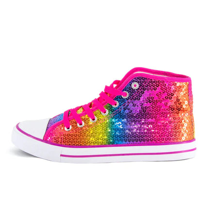 Färgade skor med glitter