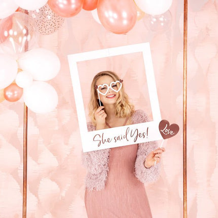Photobooth Bruiloft Rose Goud 12st van Partydeco koop je bij Partywinkel