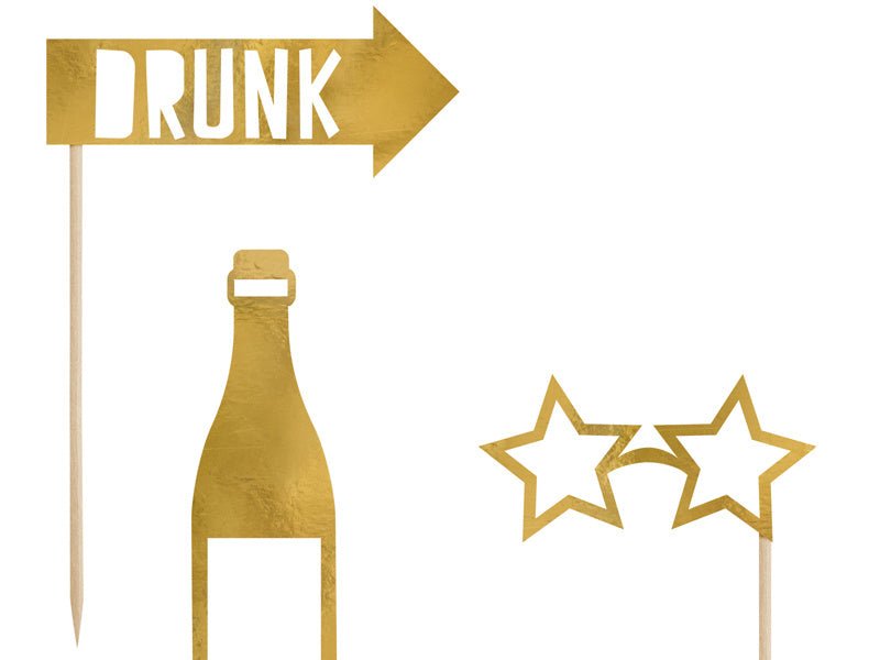 Photobooth Let'S Celebrate Goud 8st van Partydeco koop je bij Partywinkel