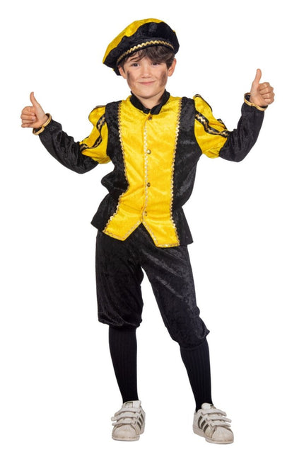 Pietenpak Kind Geel/Zwart Luxe van Wilbers & Wilbers koop je bij Partywinkel