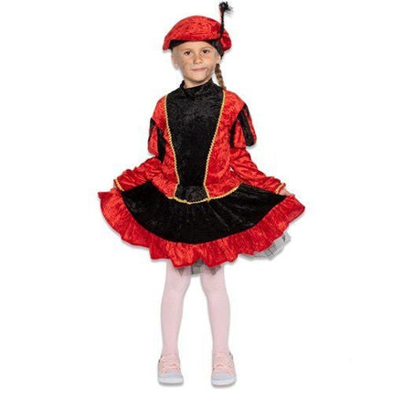 Pietenpak Kind Jurk Met Petticoat Rood van Haza Witbaard koop je bij Partywinkel