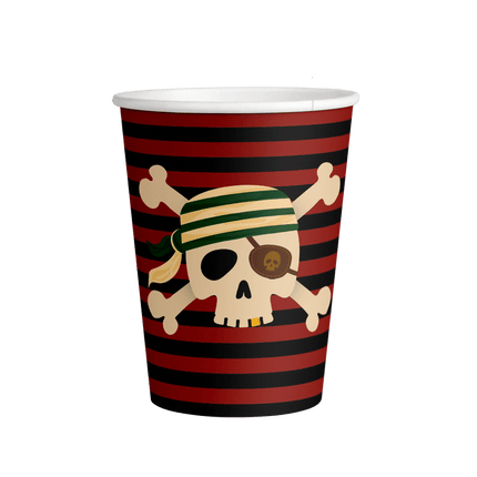 Piraat Bekers 250ml 8st van Paper Dreams koop je bij Partywinkel
