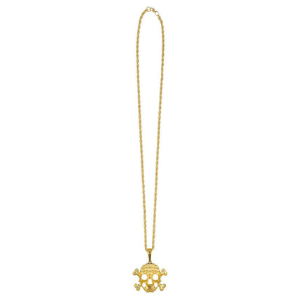 Piraat Ketting Goud Skelet van Boland koop je bij Partywinkel