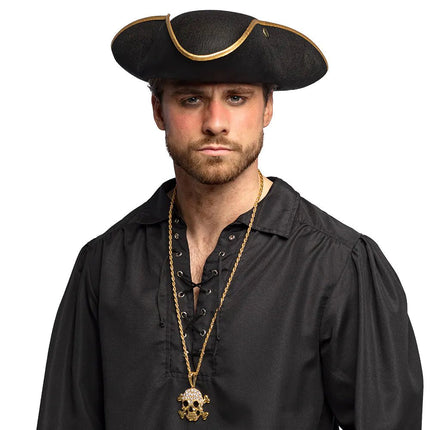 Piraat Ketting Goud Skelet van Boland koop je bij Partywinkel
