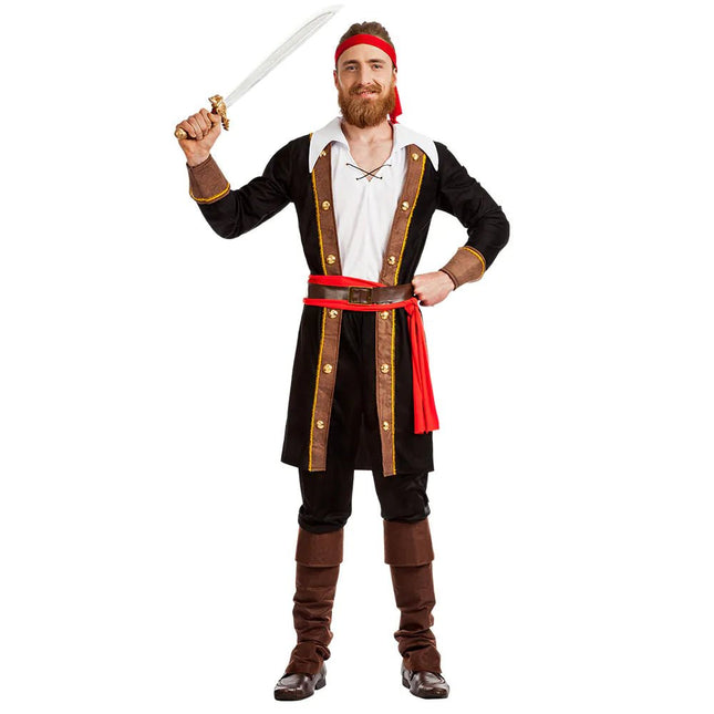 Piraat Kostuum Zwart Rood Heren van Boland koop je bij Partywinkel