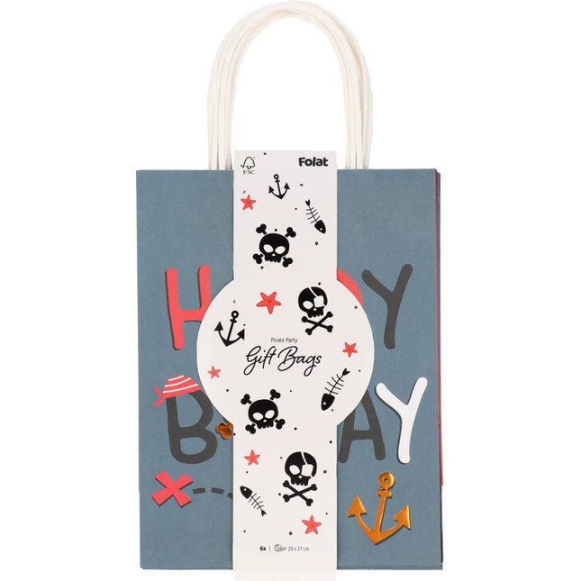 Piraat Uitdeeltasjes 27cm 6st van Folat koop je bij Partywinkel