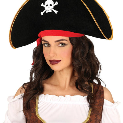 Piraathoed Zwart Rood van Fiestas Guirca koop je bij Partywinkel