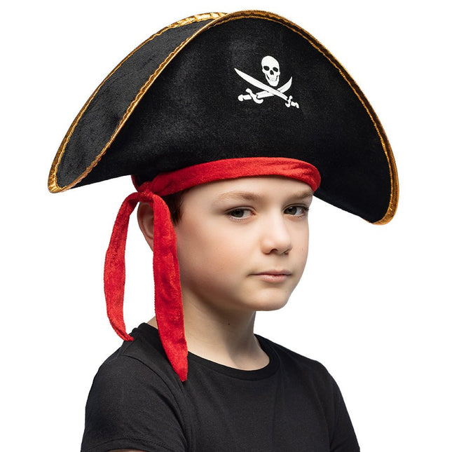 Piraathoed Zwart Rood Kind van Boland koop je bij Partywinkel