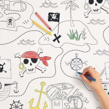 Piraten Tafelkleed Kleurplaat 2,13m van Unique koop je bij Partywinkel