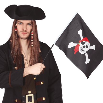 Piraten Vlag Paal 42cm van Fiestas Guirca koop je bij Partywinkel