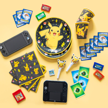 Pokemon Bekers Zwart Geel 237ml 8st van The Pokémon Company koop je bij Partywinkel