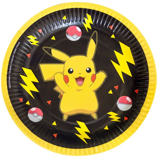Pokemon Borden Zwart Geel 18cm 8st van Riethmueller koop je bij Partywinkel