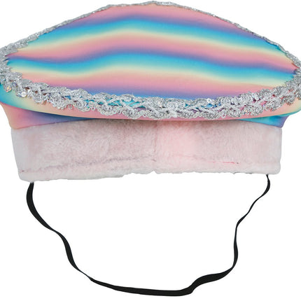 Police multicolor hat with pink ribbon, adult van Fiestas Guirca koop je bij Partywinkel