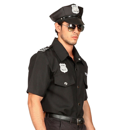 Politie Blouse Zwart Heren van Widmann koop je bij Partywinkel