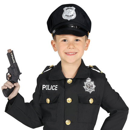 Politie Pet Zwart Kind van Fiestas Guirca koop je bij Partywinkel