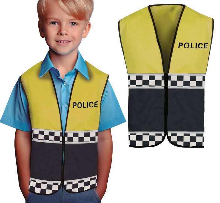 Politie Vest Geel Zwart Kind van Fiestas Guirca koop je bij Partywinkel