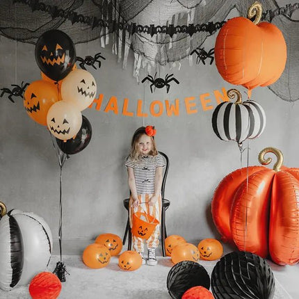 Pompoen Ballon Zwart Wit Leeg 58cm van Partydeco koop je bij Partywinkel