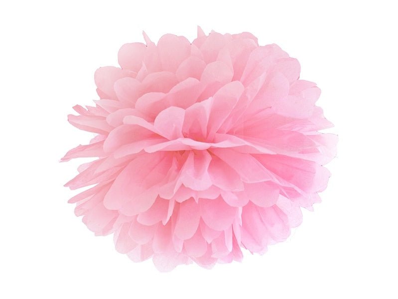 Pompon Lichtroze 25cm van Partydeco koop je bij Partywinkel