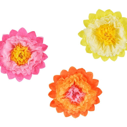 Pompons Bloemen 3st van Partydeco koop je bij Partywinkel