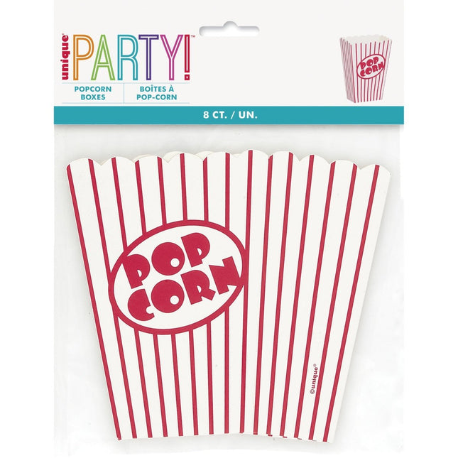 Popcorn Bakjes 12,5cm 8st van Unique koop je bij Partywinkel