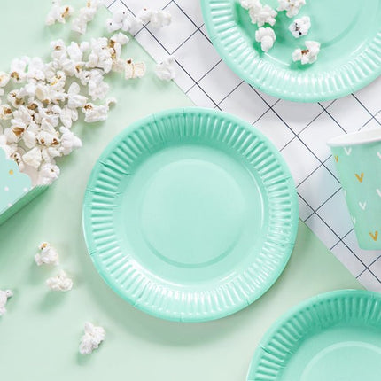 Popcorn Bakjes Mint Groen 12,5cm 6st van Partydeco koop je bij Partywinkel