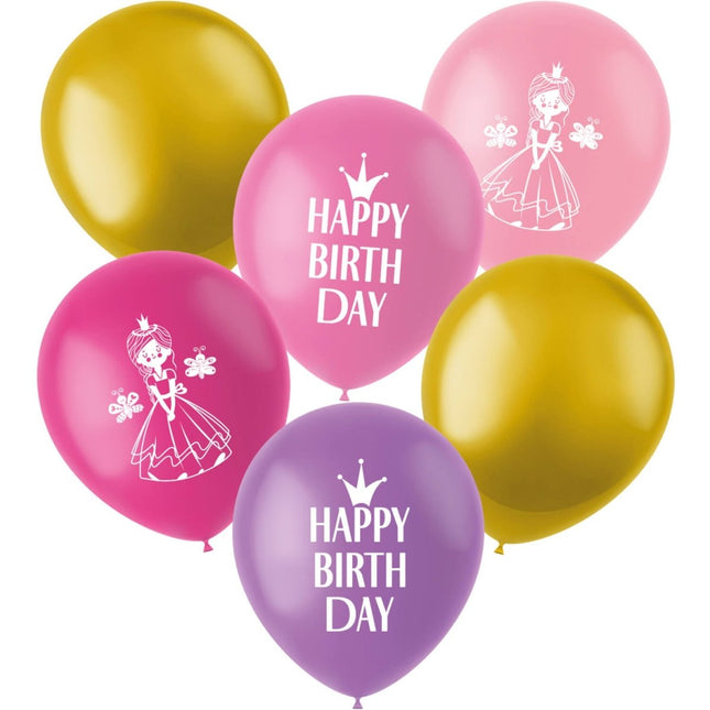Prinsessen Ballonnen 33cm 6st van Folat koop je bij Partywinkel