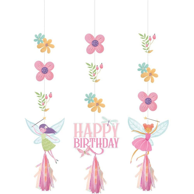 Prinsessen Hangdecoratie Happy Birthday 91cm 3st van Creative Converting koop je bij Partywinkel