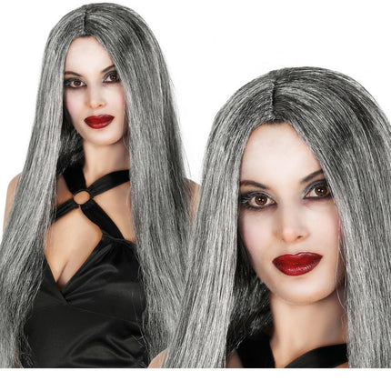 Pruik Lang Haar Grijs van Fiestas Guirca koop je bij Partywinkel