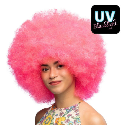 Pruik Sugar neonroze UV van Boland koop je bij Partywinkel