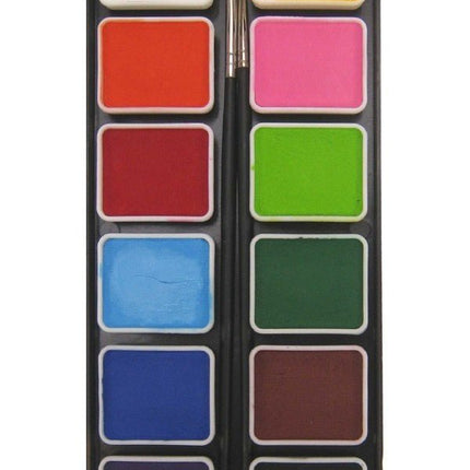 PXP Palet Regular Colours 12 X 6gr With 2 Brushes Size 2 van PXP Professional Colours koop je bij Partywinkel