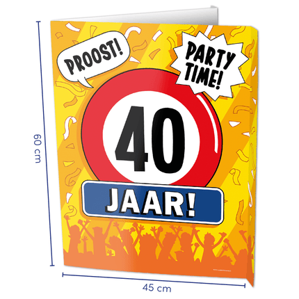Raambord 40 jaar 60cm van Paper Dreams koop je bij Partywinkel